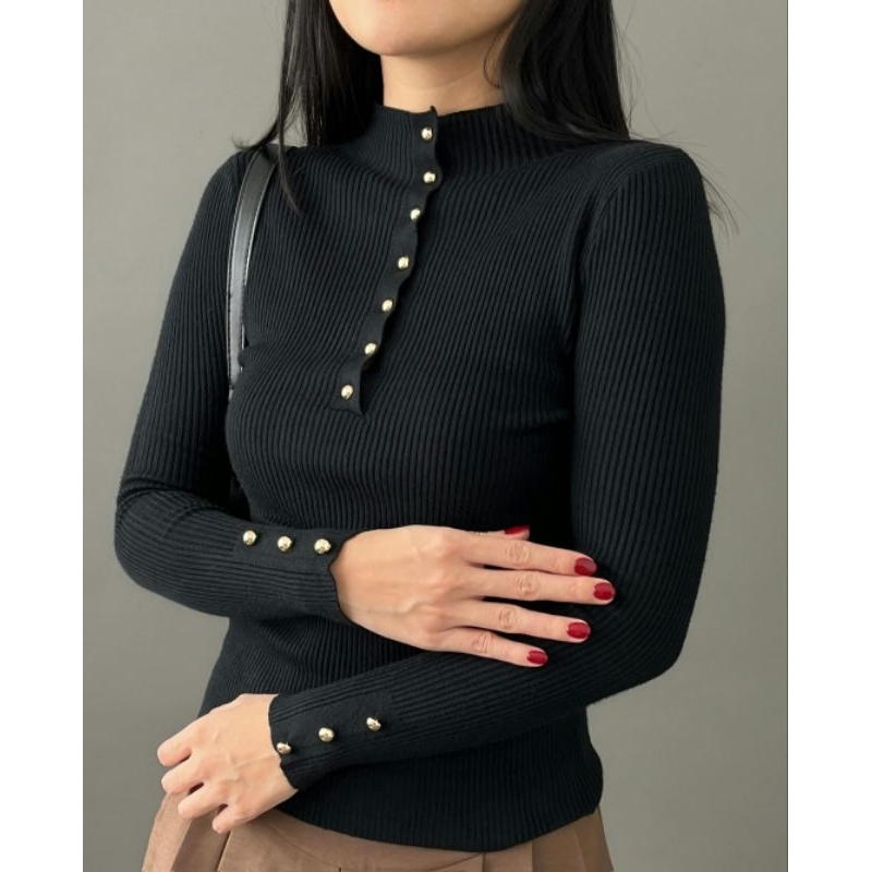 Jual PINKDOSE | ATASAN MANSET INARA KANCING | ATASAN PREMIUM KNIT BUSUI ...