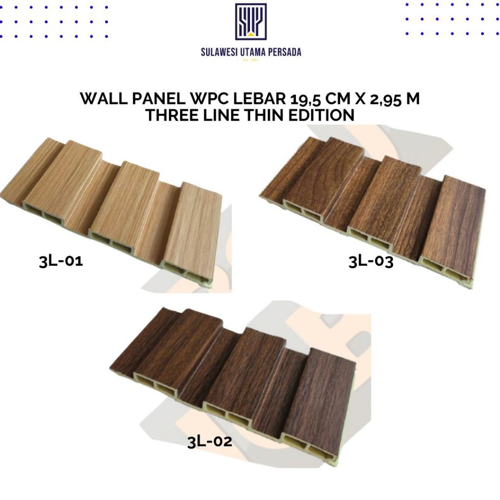 Jual WALL PANEL WPC DINDING 3-LINE SERIES 19,5 CM X 2,95 M DEKORASI ...