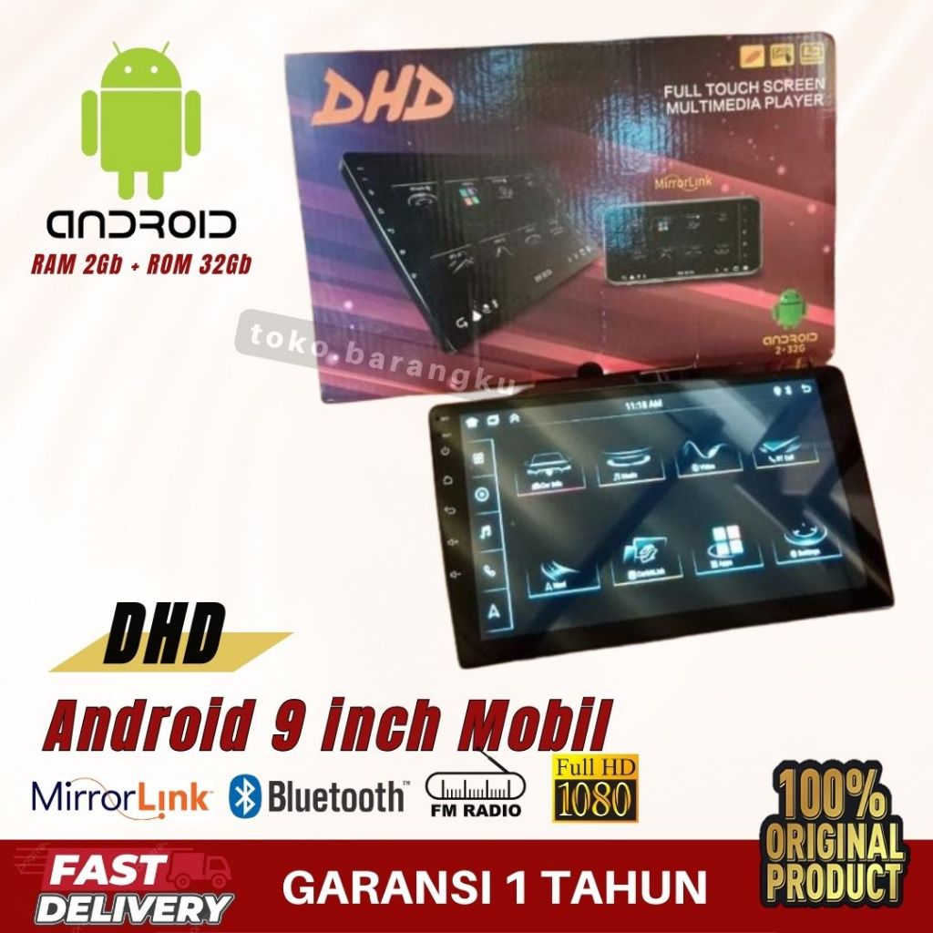 Jual Head Unit Android DHD RAM 2+32 GB Car Radio Bluetooth Wifi 9 Inch ...