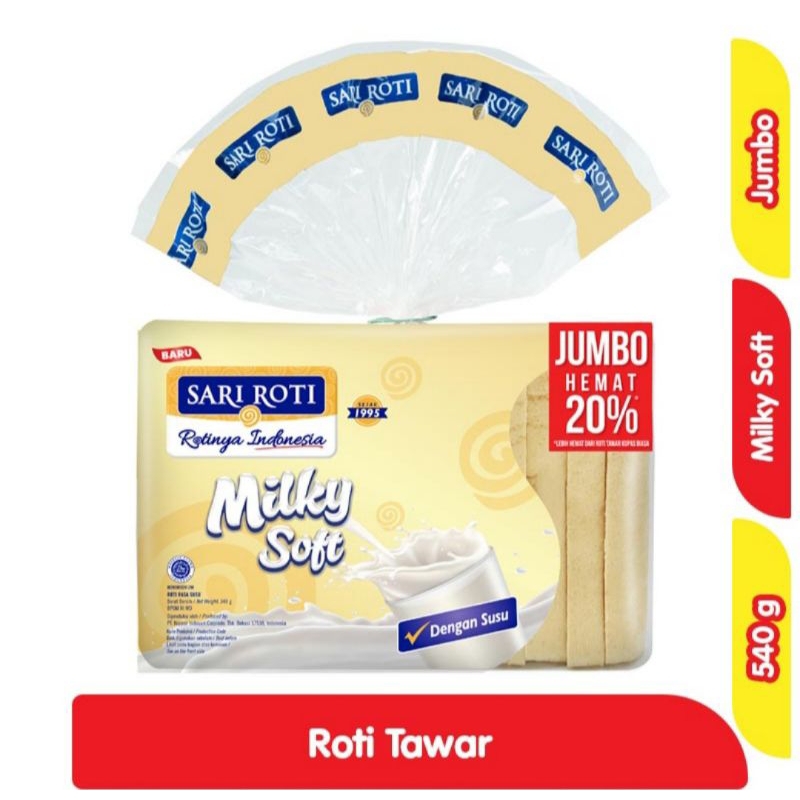 Jual SARI ROTI Roti Tawar Jumbo Milky Soft 540 g | Shopee Indonesia