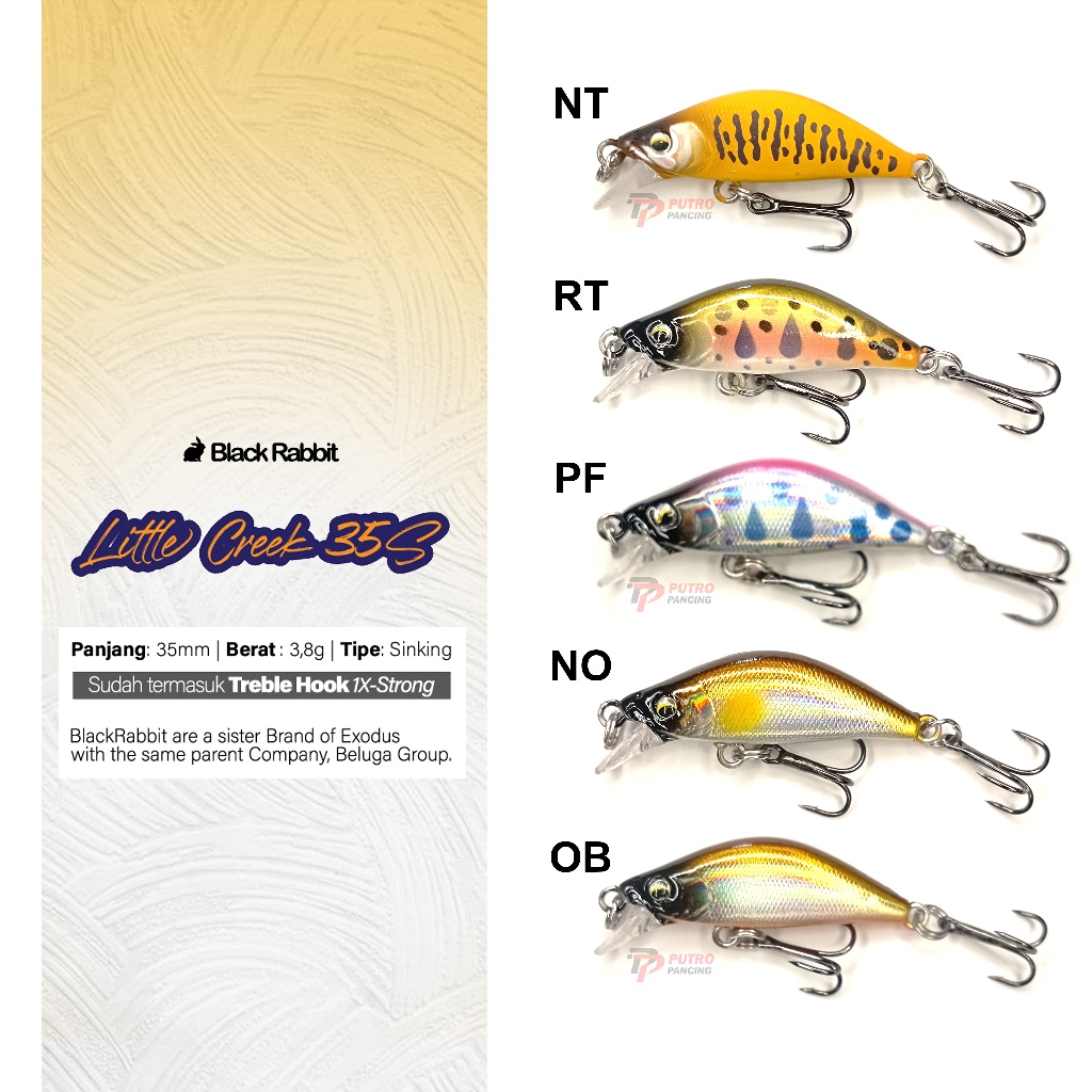 Jual Lure LITTLE CREEK 35S Minnow Sinking Black Rabbit Killer | Shopee ...
