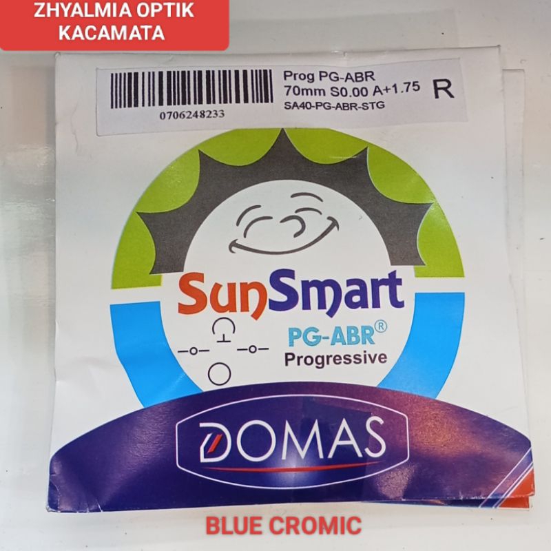 Jual LENSA KACAMATA PROGRESIF DOMAS ORIGINAL BLUE CROMIC FHOTOCROMIC ...
