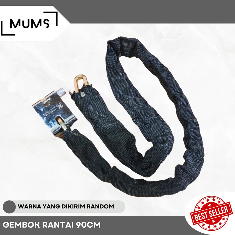 Jual AN22 Gembok Rantai Besi Lapis Kain 90cm Chain Lock 3 Keys / Gembok ...