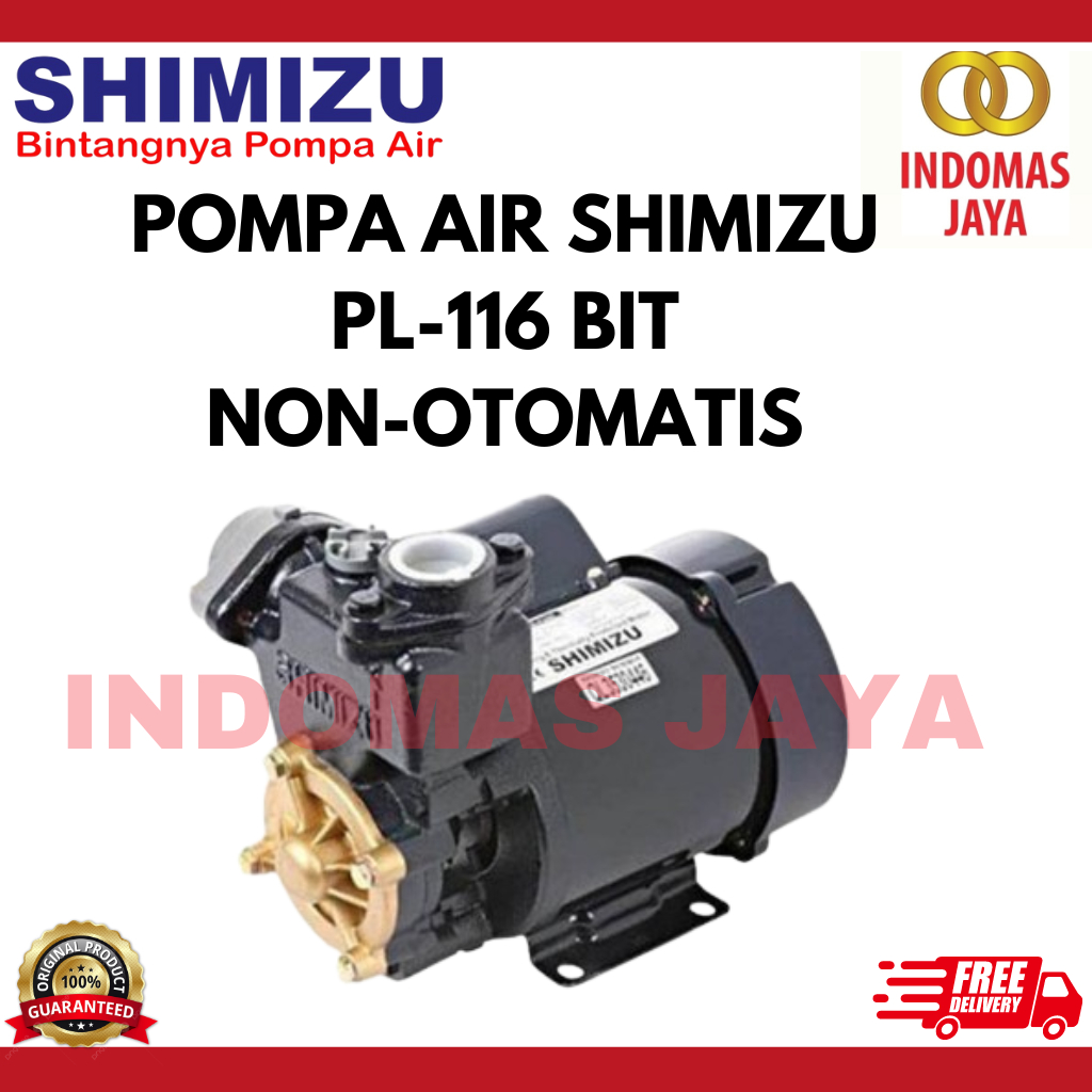 Jual Shimizu PS-116 BIT Pompa Air Sumur Dangkal 125 Watt Daya Hisap 9 ...