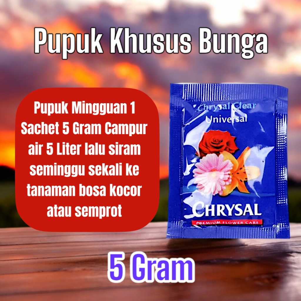 Pupuk Bunga Chrysal Untuk Semua Jenis Pertumbuhan Tanaman Bunga 5 Gram