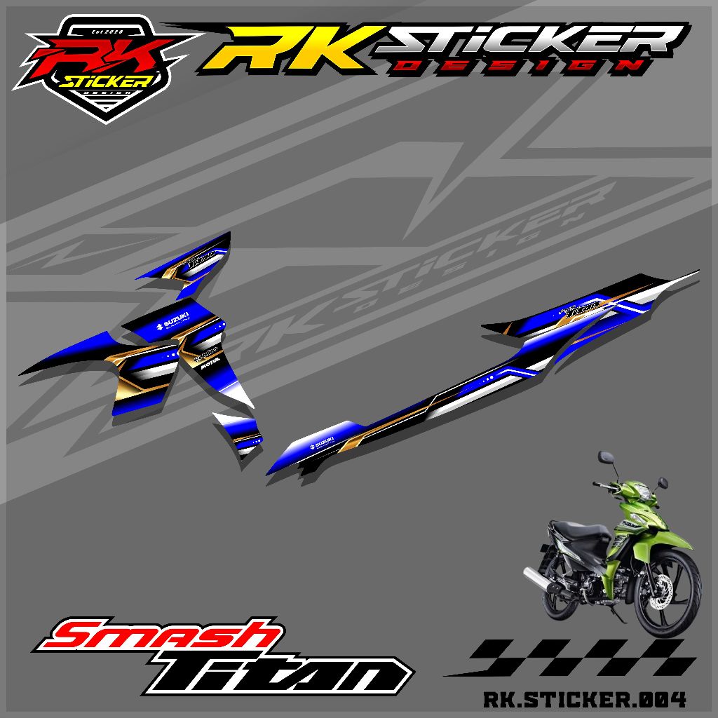 Jual Sticker SMASH TITAN - Striping Variasi Motor SMASH TITAN Desain ...