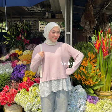 Jennie Blouse Knit Vintage Korea Adem Renda Unik