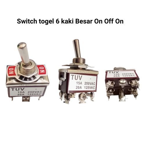 Jual Toggle Switch 6 Pin On Off On Saklar Togle Kaki 6p 15A 20A ...
