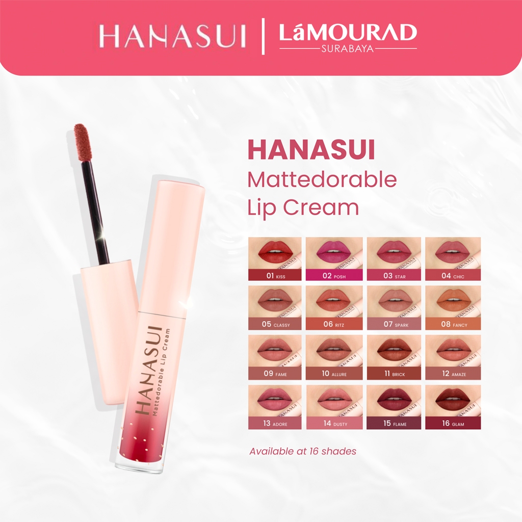 Jual Hanasui Mattedorable Lip Cream 4g - READY 16 SHADES | Shopee Indonesia