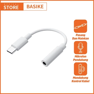 (HOT)BASIKE Konverter Kabel Audio adapter Lightning / Type-C To Headphone 3.5mm Jack Headset