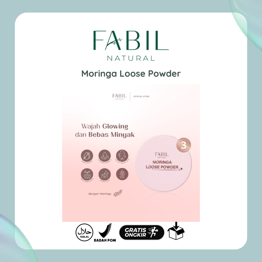 Jual Fabil Moringa Loose Powder Bedak Tabur Tahan Hingga 8 Jam Bebas