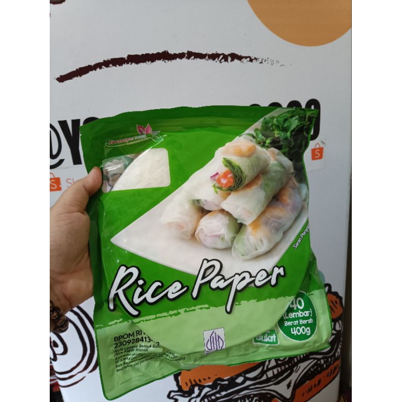 Jual Rice Paper Bulat 400 g isi 40 lembar - Banh Trang 22cm - Kulit ...