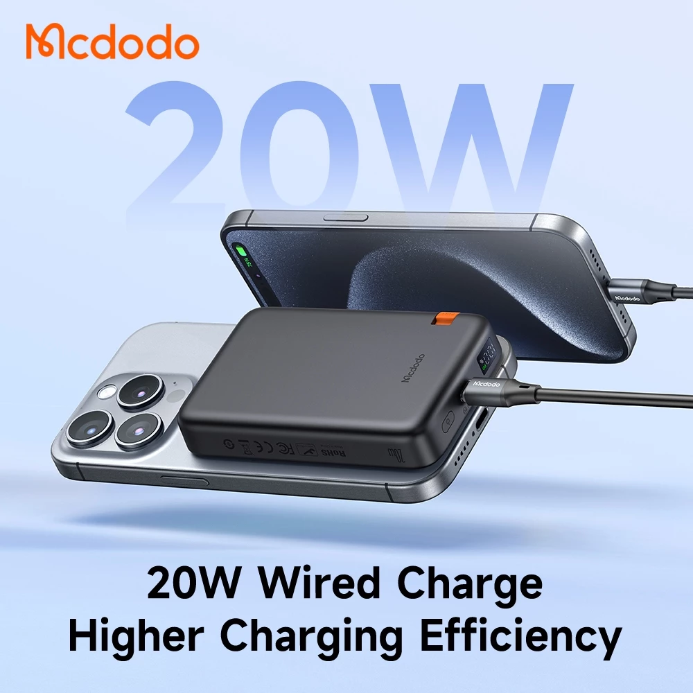 MCDODO Powerbank 2in 1 Magnetic + Charger For Apple Watch Wireless Charging 10.000Mah