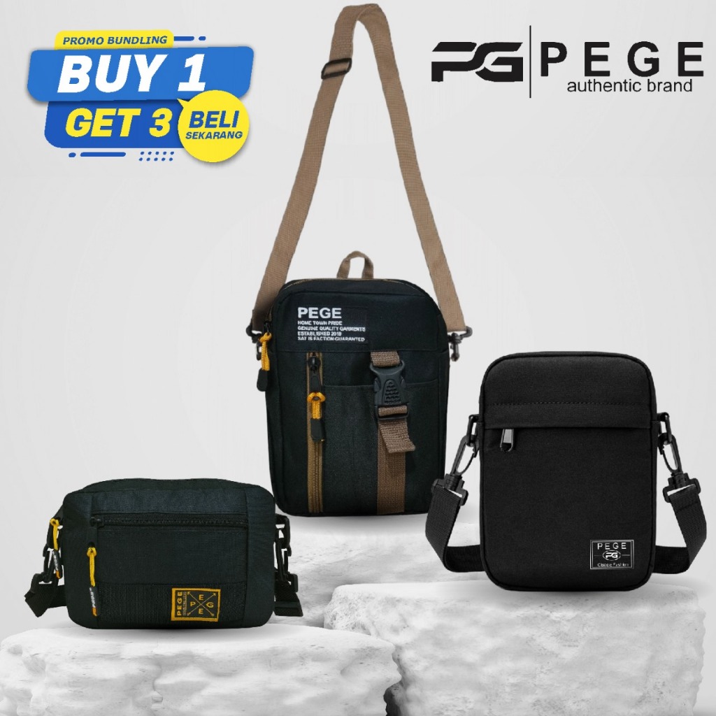 Jual Super Hemat Buy 1 Get 3 Tas Selempang PEGE Slingbag - PG Bundling