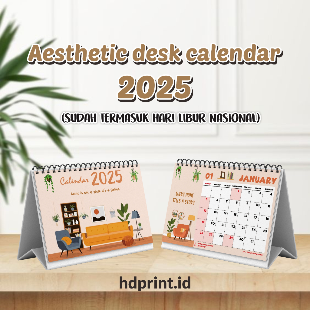 Jual KALENDER DUDUK AESTHETIC 2025 | KALENDER MEJA 2025 (KODE HM