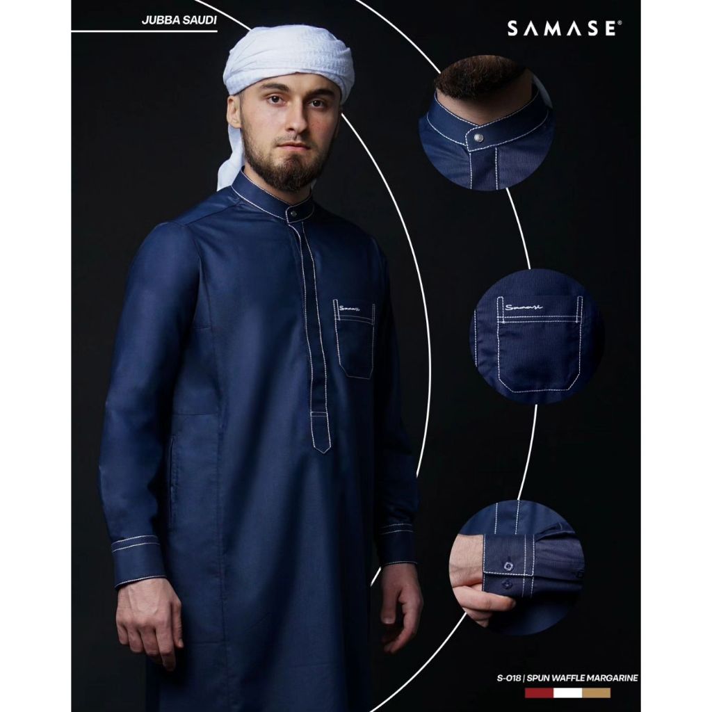 Jual Jubah Samase Stitch S018 Ghamis Saudi Pria Lengan Panjang | Shopee ...
