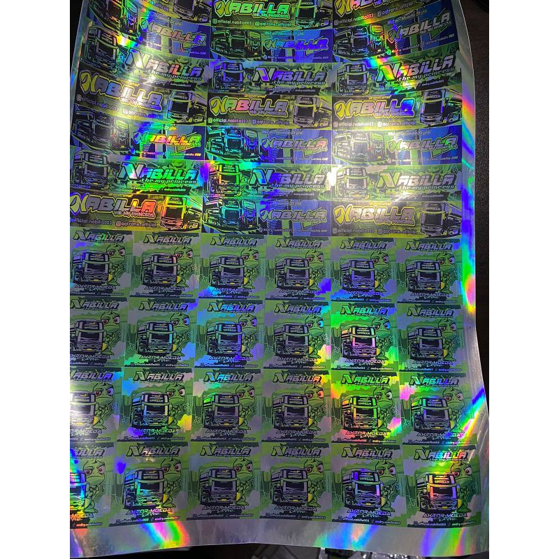 Jual PAKET 1 LEMBAR ATAU 48 PCS STICKER BUS NABILA HOLOGRAM ASLI ANTI ...