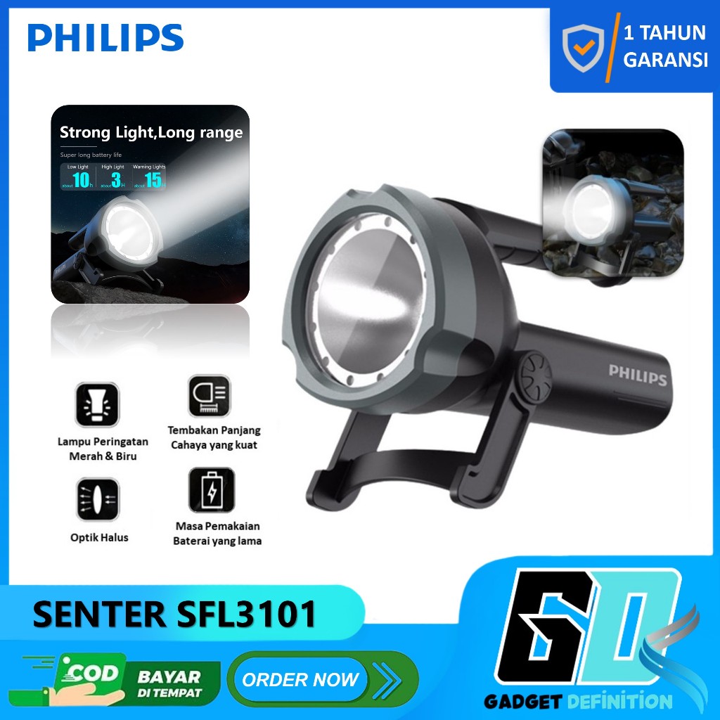 Jual Philips SFL 3101 Senter LED Super Terang Waterproof Senter ...