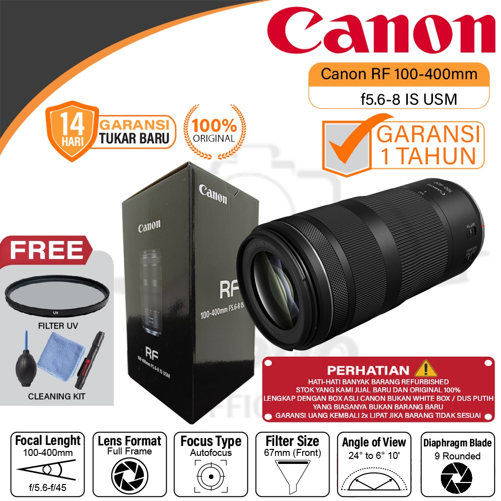 Jual Lensa Canon RF 100-400mm f5.6-8 IS USM Lens Original Fullframe ...