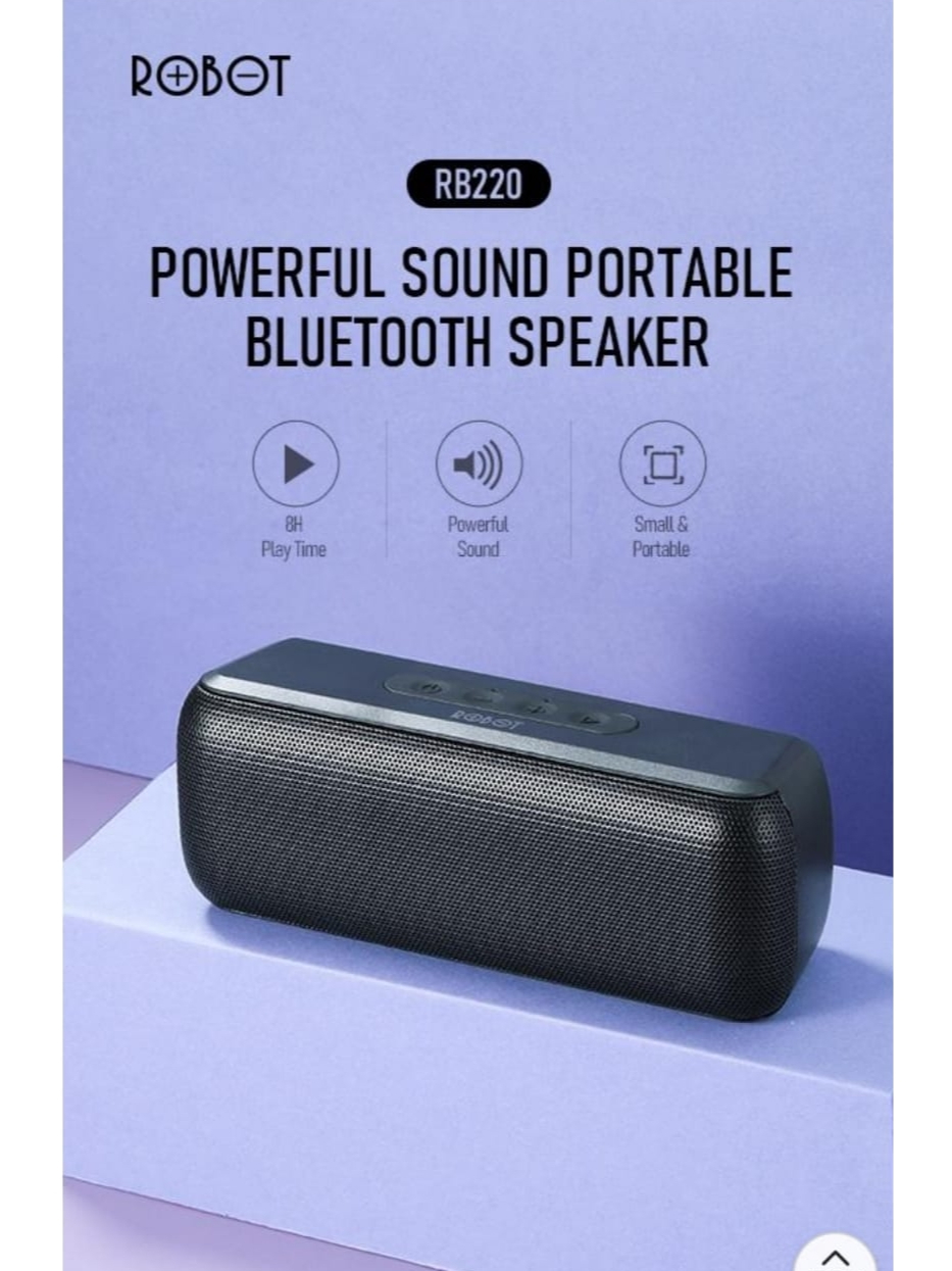 Jual ROBOT RB220 Powerful Hi-Fi Bluetooth Speaker 5.0 Black Original ...