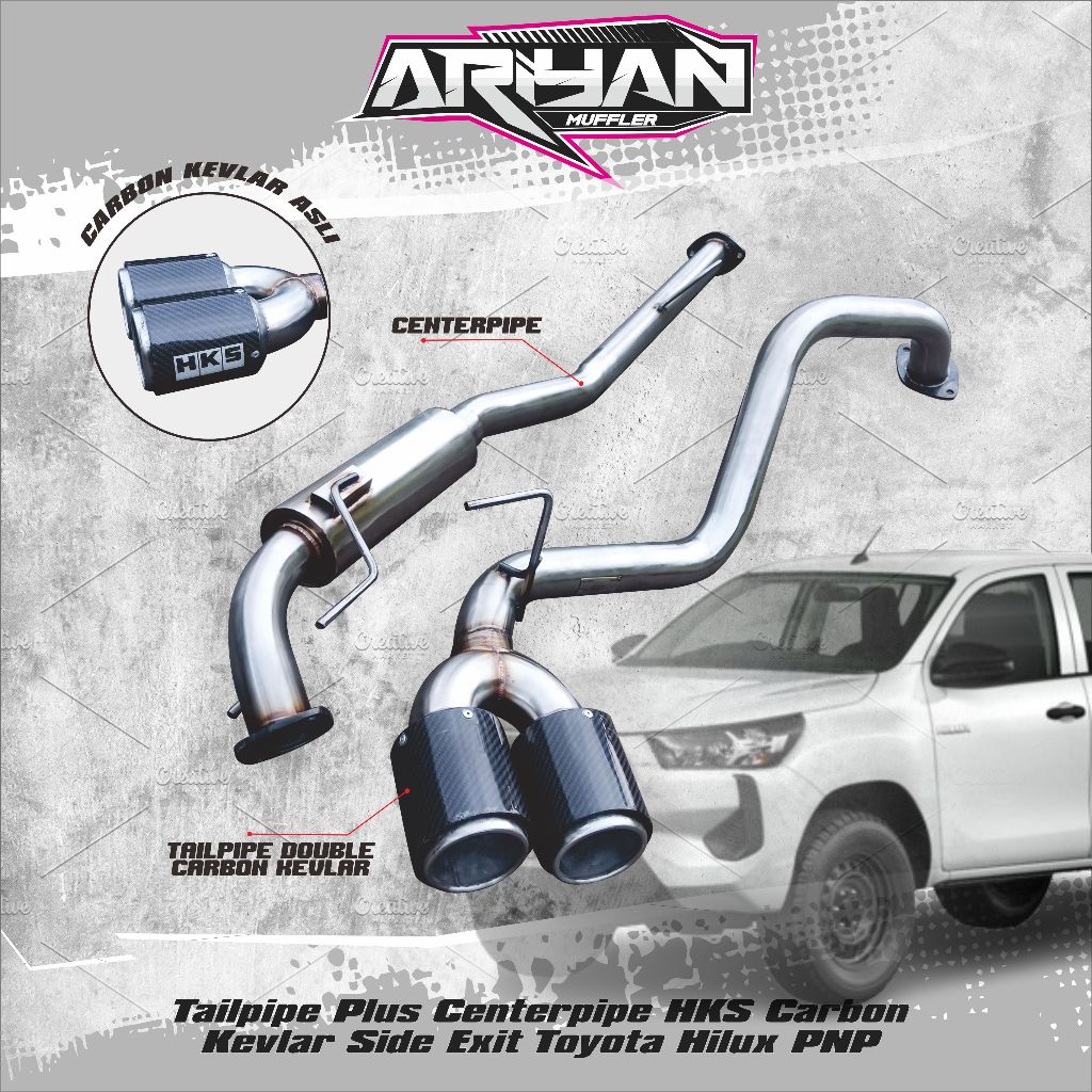 jual-tailpipe-plus-centerpipe-hks-carbon-kevlar-side-exit-toyota-hilux