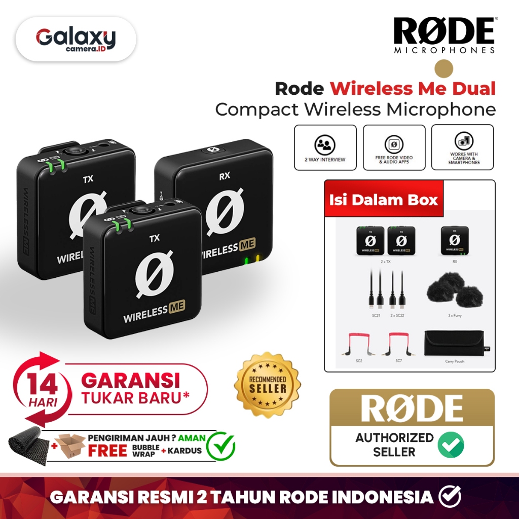 Jual Microphone Rode Wireless ME DUAL 2 Person Mic Clip On Recorder ...