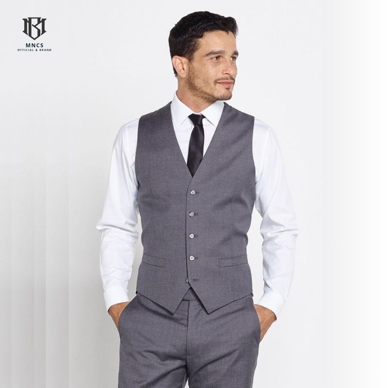 Jual MNCS Rompi Jas Pria Viona Dark Grey Slim Fit Original Modern ...