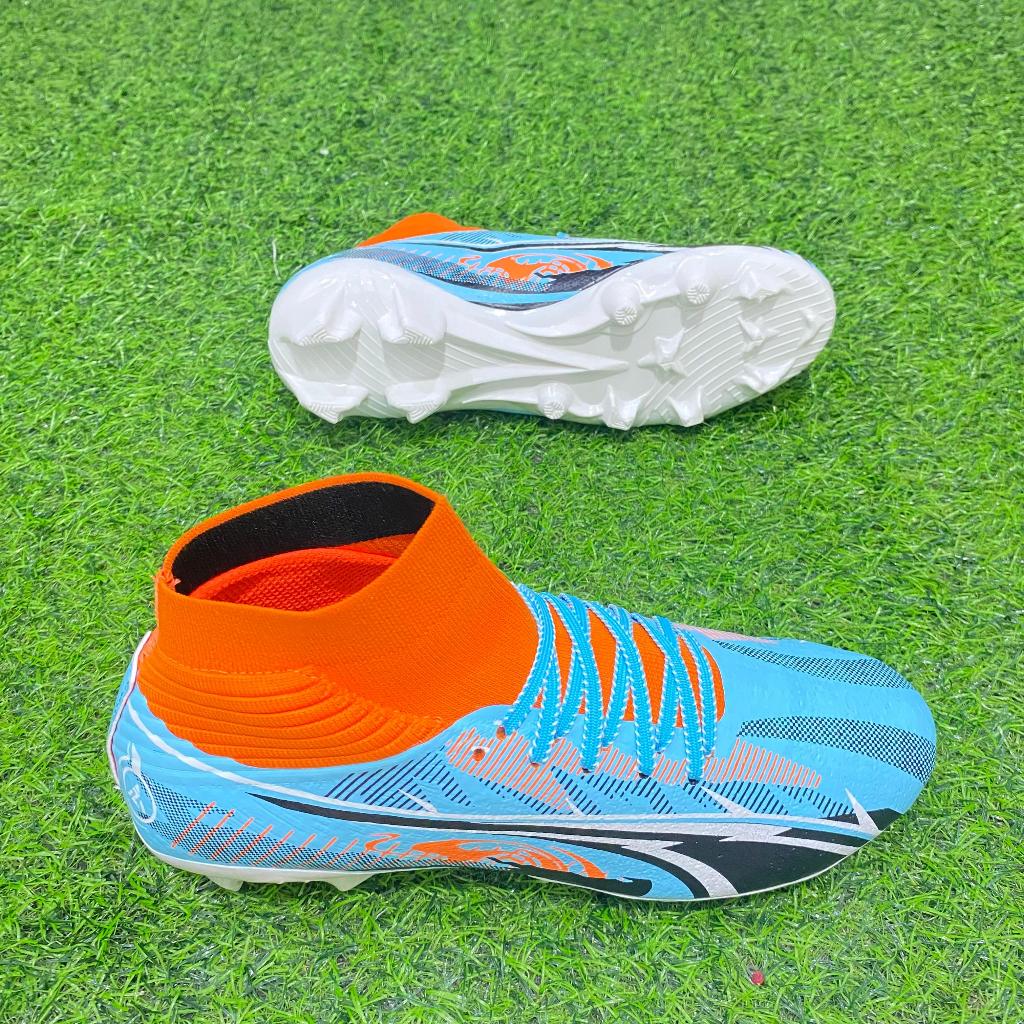 Jual Azero Sepatu Bola Exelon Biru Oranye Outsole Kdh Size 35 43 Free