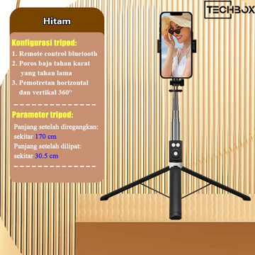 Tech 170CM Selfie Stick Tripod Tongsis Dengan Monopod Dengan Wireless Remote Control Bluetooth