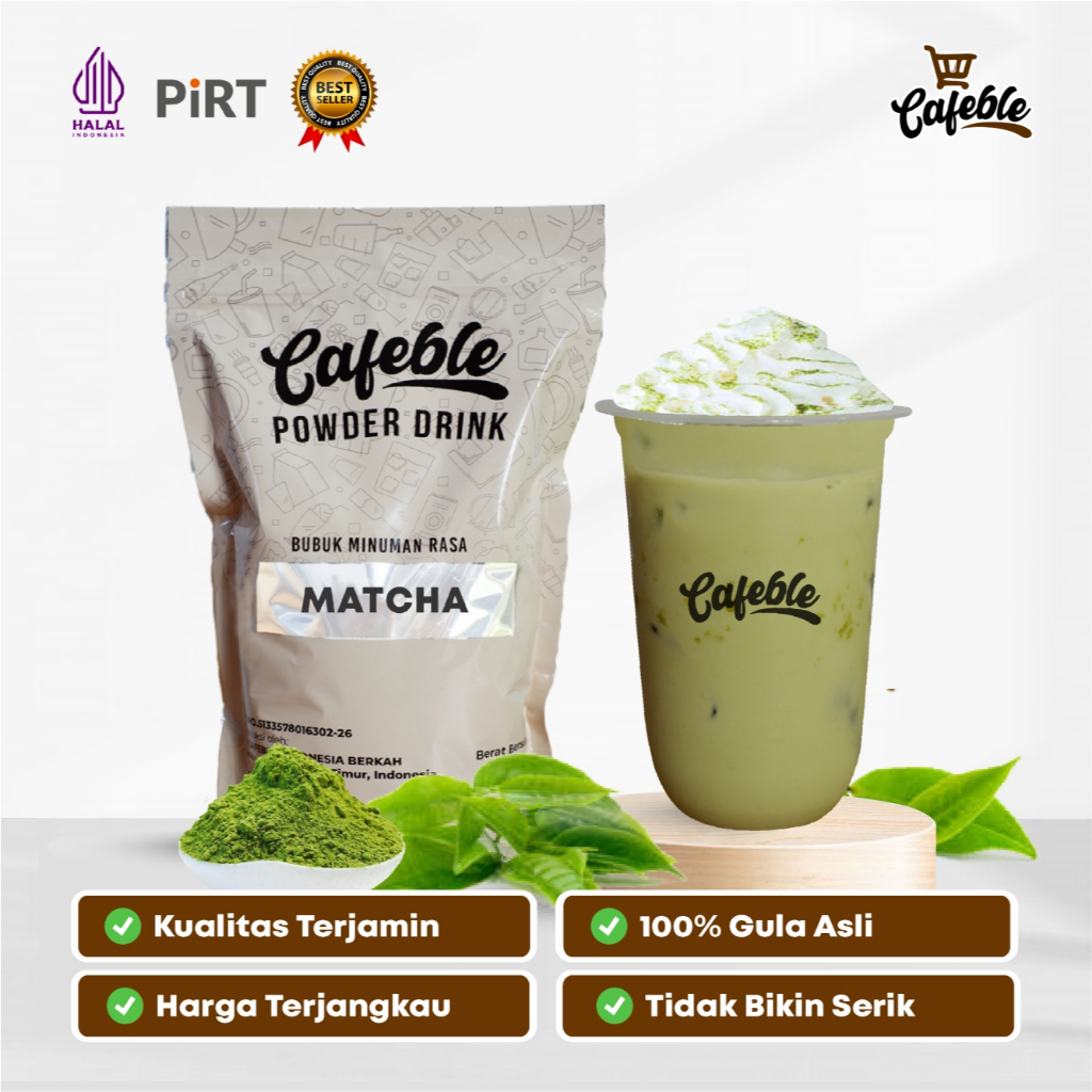 Jual Cafeble Bubuk Minuman Premium Rasa Matcha Kemasan 1 kg | Shopee ...