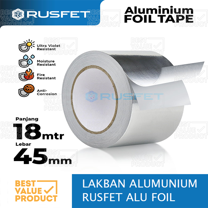 Jual Lakban Aluminium Foil Tape Isolasi Waterproof Tahan Panas Rusfet 48mm Shopee Indonesia