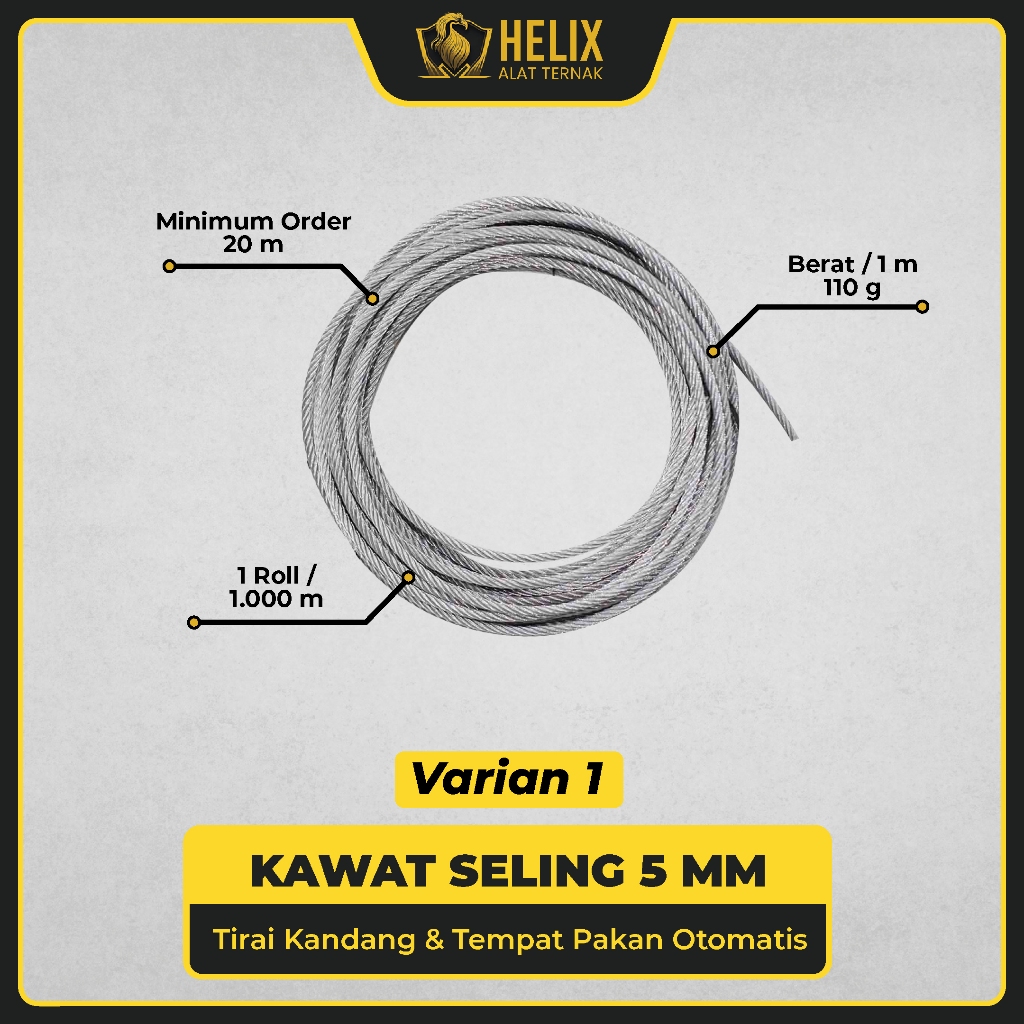 Jual Tali Kawat Baja Kabel Seling Sling Wire Galvanis Mm Shopee