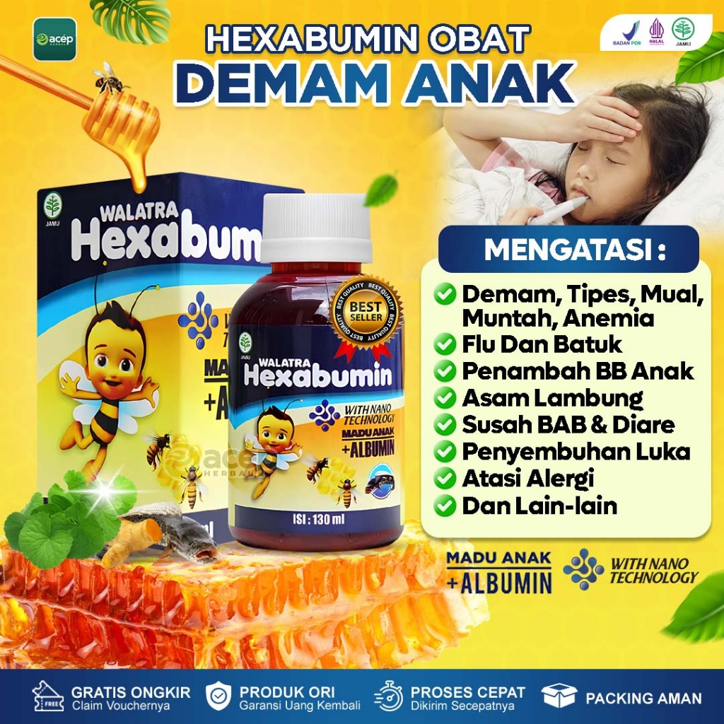 Jual Madu Walatra Hexabumin Obat Tipes / Typus Penurun Panas Anak Demam ...