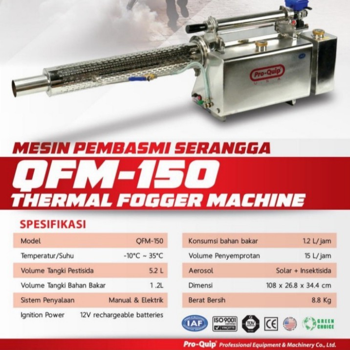 Jual Mesin Fogging QFM150 PROQUIP Solar / Alat Semprot Nyamuk Fogger ...