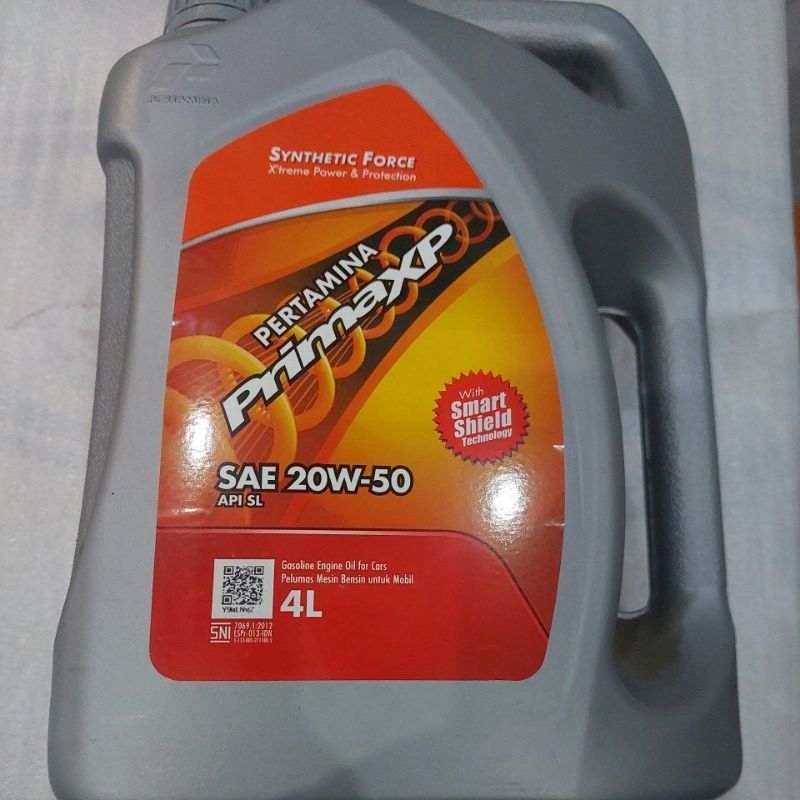 Jual oli pertamina prima xp 4liter 20w50 synthetic force | Shopee Indonesia