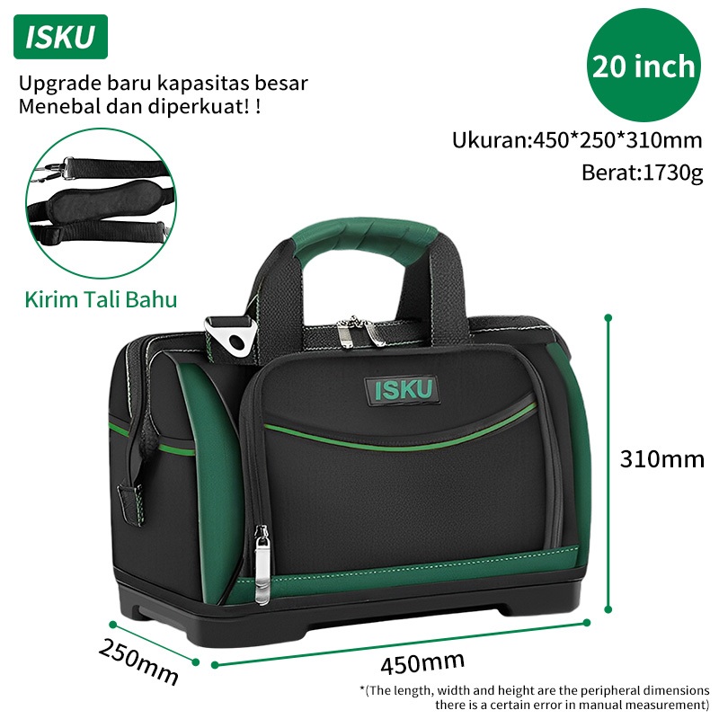 Jual Isku Tool Bag Oxford Toolbag Kain Anti Basah Tebal Banyak Saku Tas Tukang Multifungsi Tas