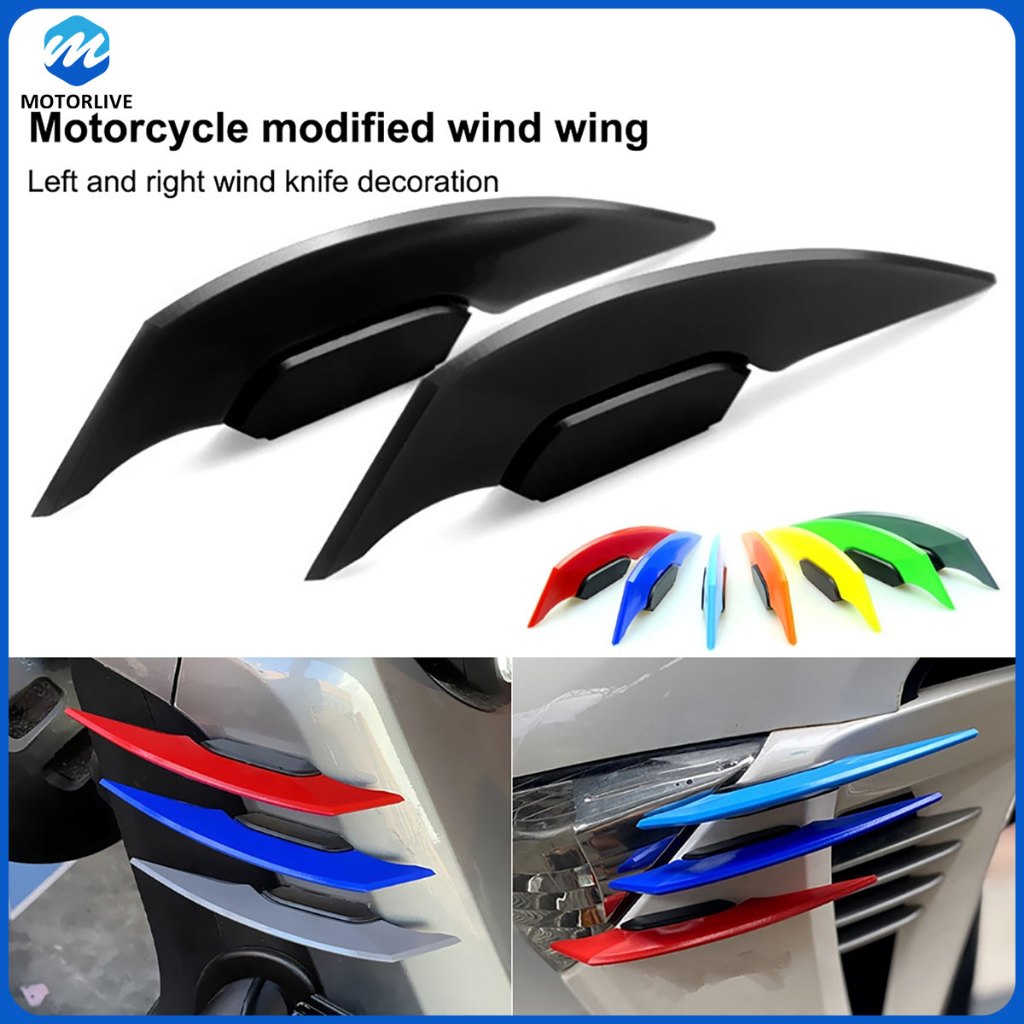 2 Buah Motor Winglet Aerodinamis Spoiler Sayap Sisi Spoiler Stiker Sayap Dinamis untuk Sepeda Motor Skuter