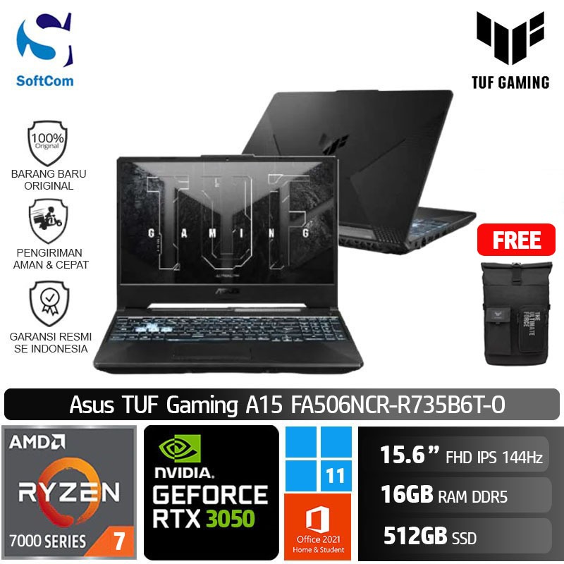 ASUS TUF Gaming A15 FA506, 15,6 ", Processore AMD Ryzen 7 7435HS 16 Gb 512 Gb Ssd Black 398818 - Foto 7
