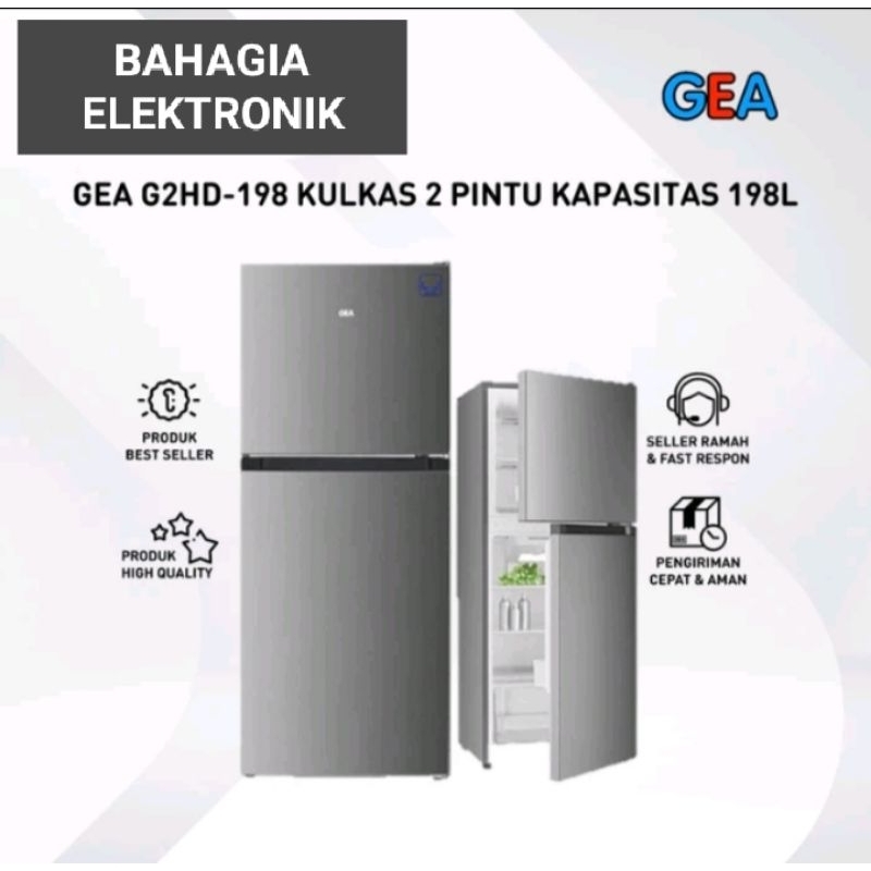 Jual GEA G2HD-198 KULKAS 2 PINTU (198 L) GARANSI RESMI | Shopee Indonesia