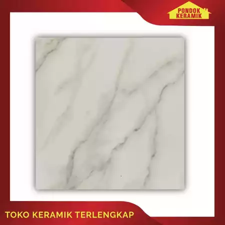Keramik Lantai Spectrum 40x40 Neo Karimata Grey Motif Carara Glossy Putih Abu