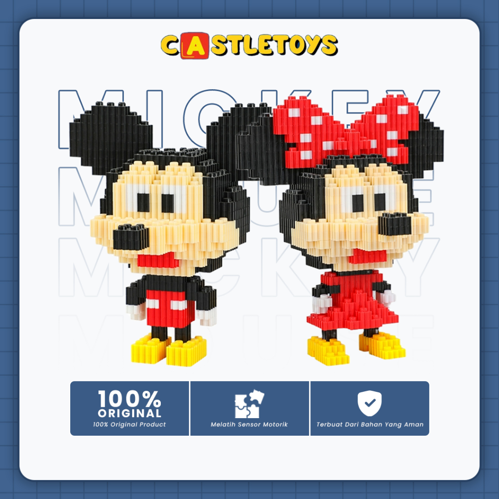 Jual Mainan Nano Blocks Mickey & Minnie 3D Model, Mainan Blok Susun ...
