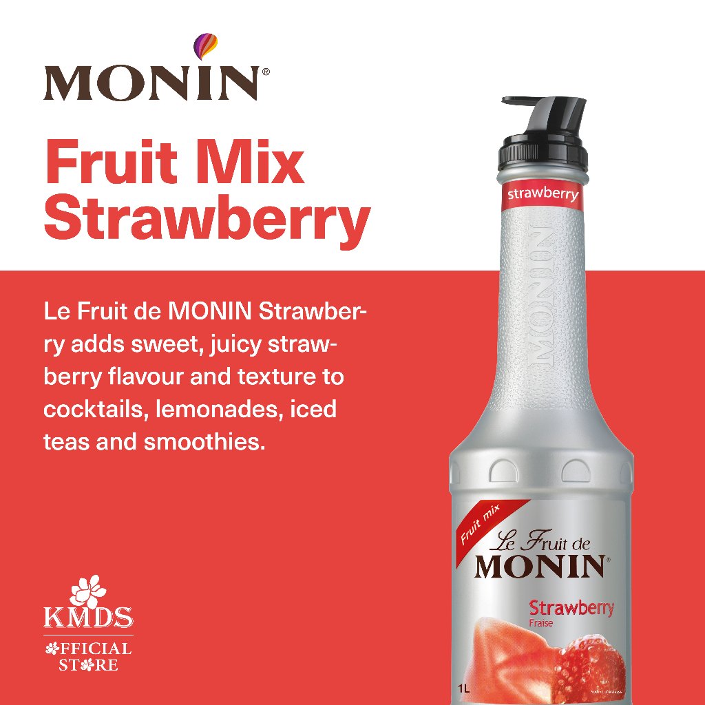 Jual MONIN Puree Fruit Mix Strawberry 1 Liter | Shopee Indonesia