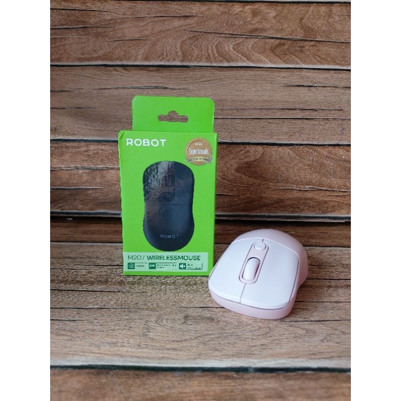 Jual Rp. 44.000 MIN 5 PCS // ROBOT M207 Wireless Mouse 1600 DPI Silent ...