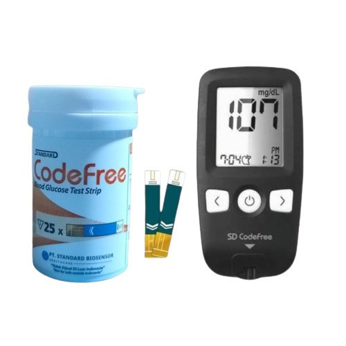 Jual SD BIOSENSOR CODEFREE BLOOD GLUCODE TEST STRIP GULA DARAH CODEFREE ...