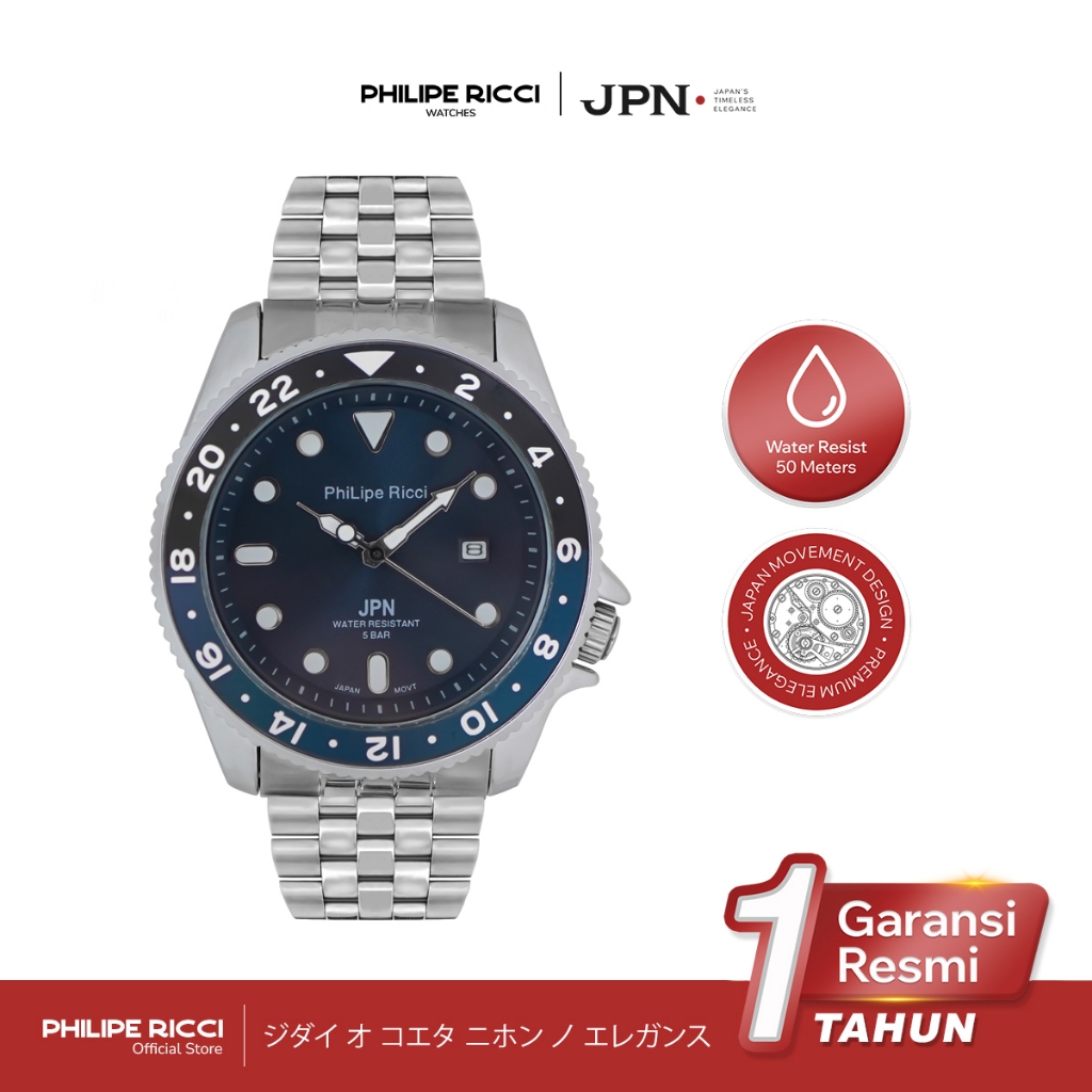 Jual PhiLipe Ricci JPN Jam Tangan Pria Rante Anti Air Bulat Original ...