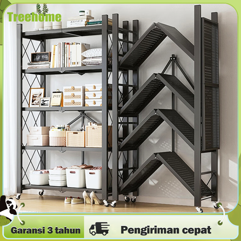 Jual Rak Penyimpanan Lipat dengan Roda Rak Dapur Rak Dapur Rak ...