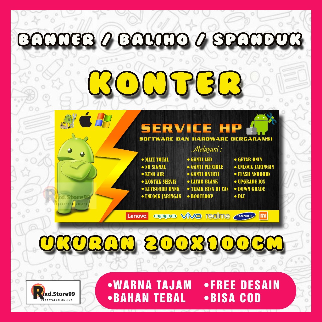 Jual BANNER SPANDUK KONTER 200X100CM | SPANDUK KONTER BANNER BENER ...