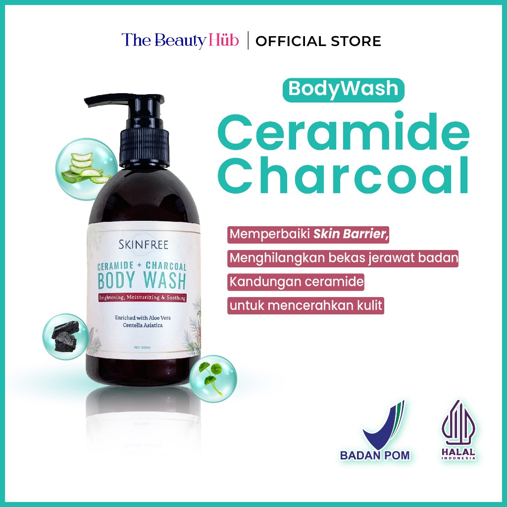 SKINFREE Sabun Mandi Pemutih Badan dan Muka Wajah Permanen Glowing Body Wash Cair Whitening Permanen Glowing Melembabkan Mencerahkan Memutihkan Shower Penghilang Bekas Jerawat Punggung Flek Leher Hitam Pembersih Antiseptik Ajaib Viral Original Premium