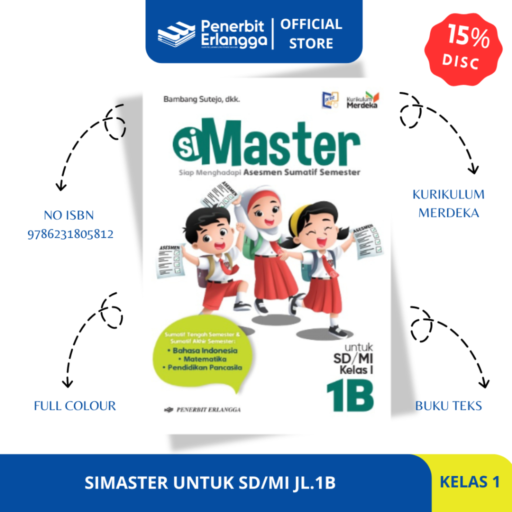 Jual SIMASTER UNTUK SD/MI KELAS - 1B - KURIKULUM MERDEKA - ERLANGGA ...