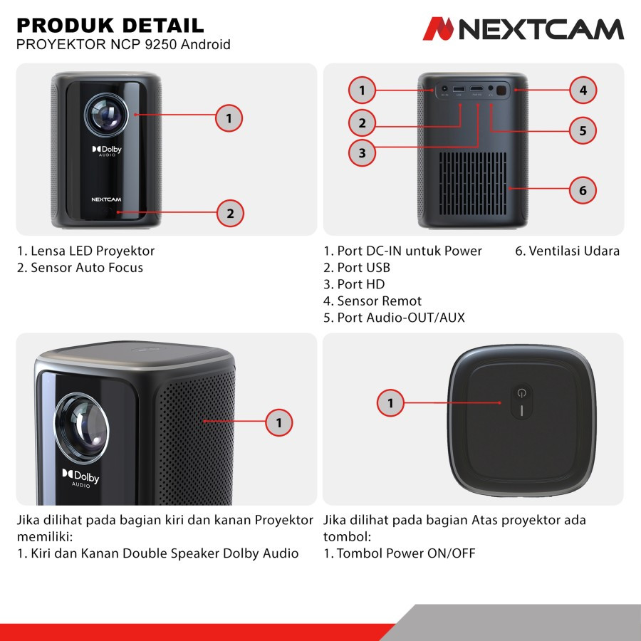 Jual Projector Nextcam NCP 9250 Smart Projector Android 3000lumens ...